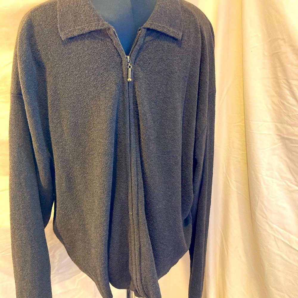 Zippered sweater by Jhane Barnes in Brown - XL/TG